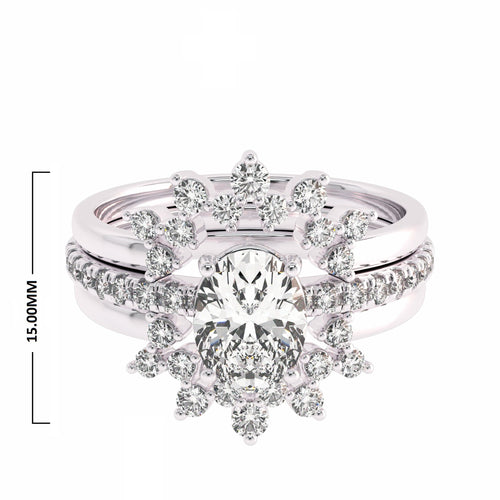 1 1/4 CT Lab Created Diamond Minimalist Bridal set