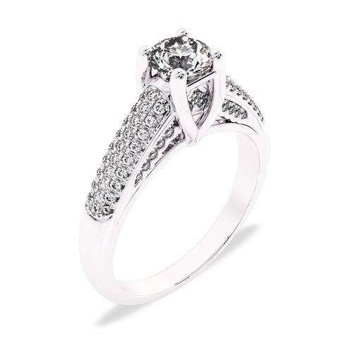 7/8 CT. Classic Pave Two Tone Engagement Ring