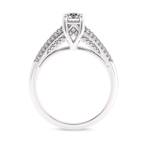 7/8 CT. Classic Pave Two Tone Engagement Ring