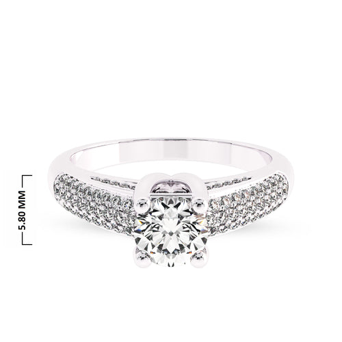 7/8 CT. Classic Pave Two Tone Engagement Ring