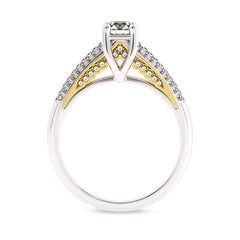7/8 CT. Classic Pave Two Tone Engagement Ring