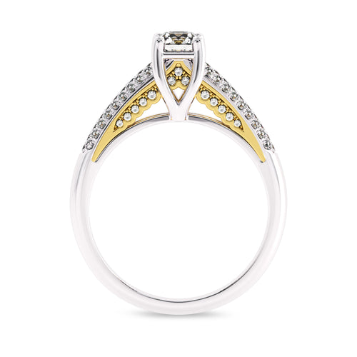 7/8 CT. Classic Pave Two Tone Engagement Ring