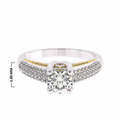 7/8 CT. Classic Pave Two Tone Engagement Ring