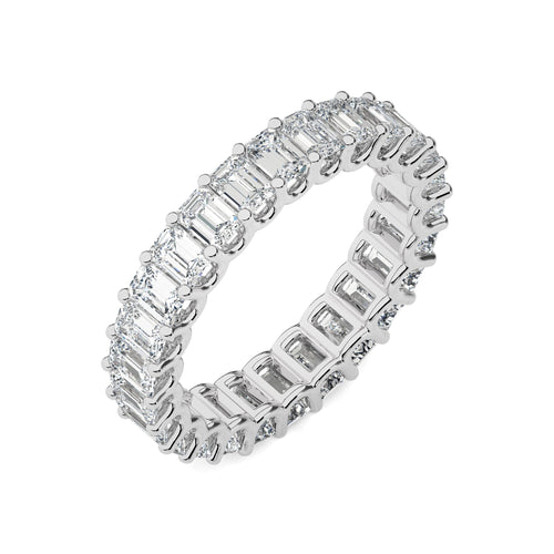 4 CT. Emerald Cut Lab created Diamond Full Eternity Band