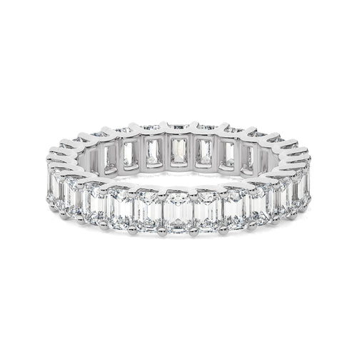 4 CT. Emerald Cut Lab created Diamond Full Eternity Band