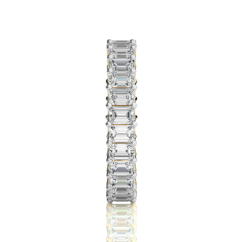 4 CT. Emerald Cut Lab created Diamond Full Eternity Band