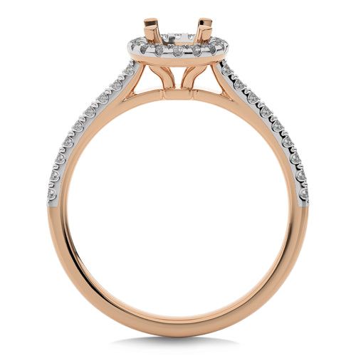 1/3 CT Round Diamond Semi Mount Halo Engagement Ring