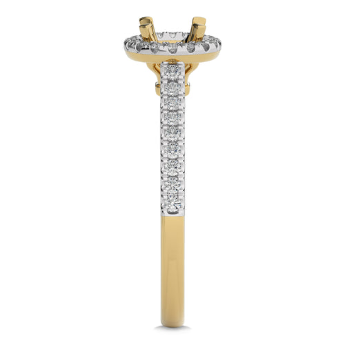 1/3 CT Round Diamond Semi Mount Halo Engagement Ring