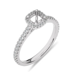 1/3 CT Round Diamond Semi Mount  Halo Engagement Ring