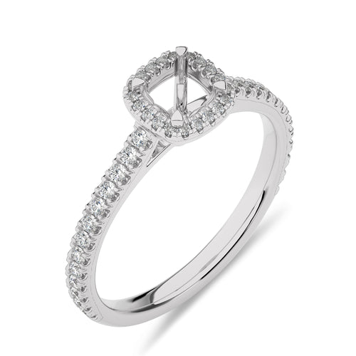 1/3 CT Round Diamond Semi Mount  Halo Engagement Ring