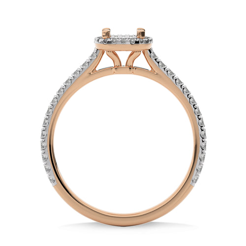 1/3 CT Round Diamond Semi Mount  Halo Engagement Ring