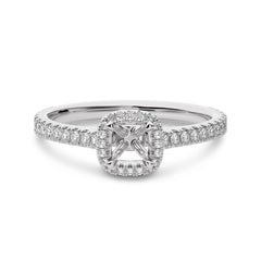1/3 CT Round Diamond Semi Mount  Halo Engagement Ring