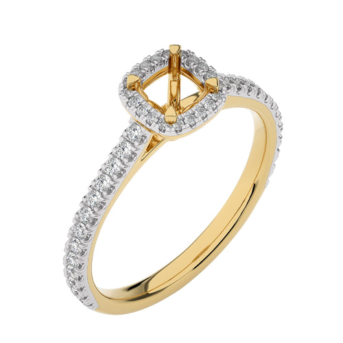 1/3 CT Round Diamond Semi Mount  Halo Engagement Ring