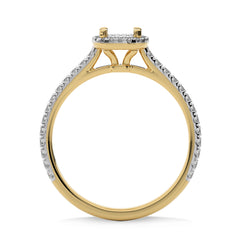 1/3 CT Round Diamond Semi Mount  Halo Engagement Ring