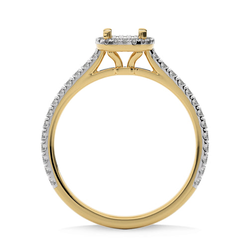 1/3 CT Round Diamond Semi Mount  Halo Engagement Ring