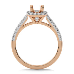 1/4 CT Round Diamond Semi Mount Halo Engagement Ring