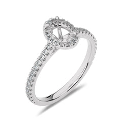 1/3 CT Round Diamond Semi Mount Halo Engagement Ring