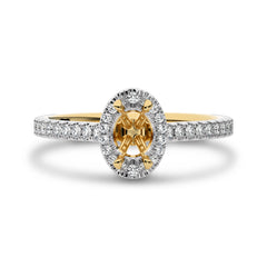 1/3 CT Round Diamond Semi Mount Halo Engagement Ring