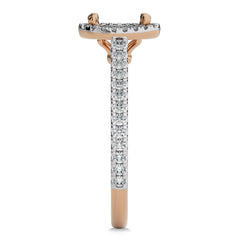 1/3 CT Round Diamond Semi Mount Halo Engagement Ring