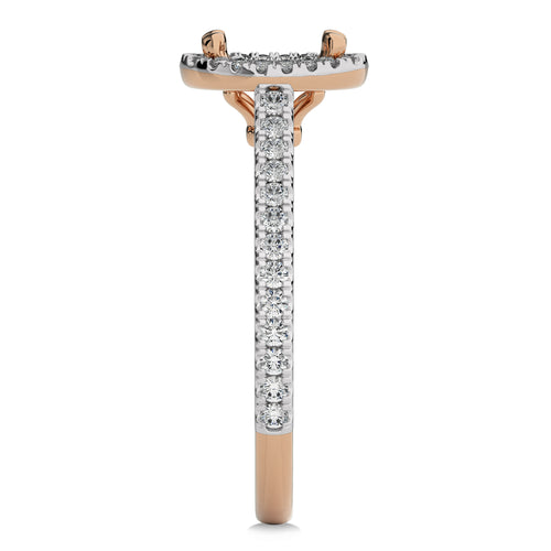 1/3 CT Round Diamond Semi Mount Halo Engagement Ring