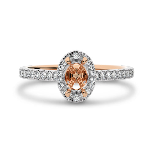 1/3 CT Round Diamond Semi Mount Halo Engagement Ring