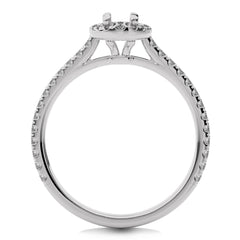 1/3 CT Round Diamond Semi Mount Halo Engagement Ring