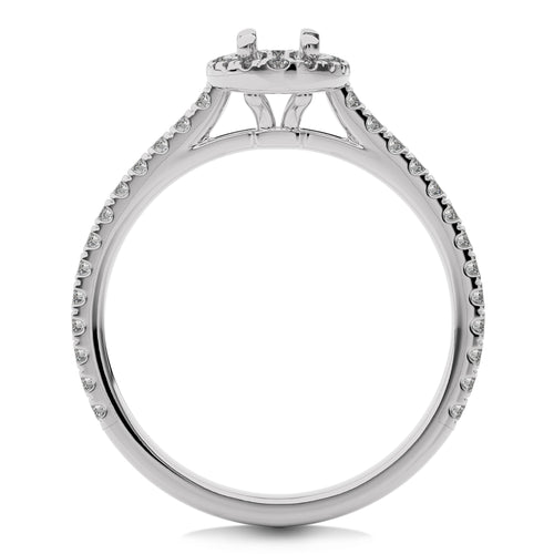 1/3 CT Round Diamond Semi Mount Halo Engagement Ring