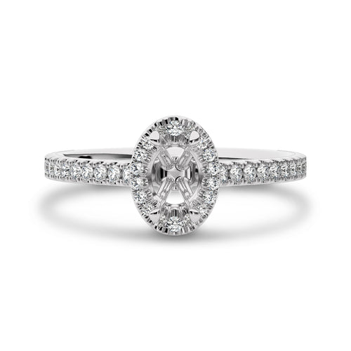 1/3 CT Round Diamond Semi Mount Halo Engagement Ring
