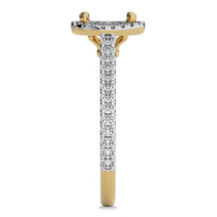 1/3 CT Round Diamond Semi Mount Halo Engagement Ring