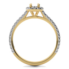 1/3 CT Round Diamond Semi Mount Halo Engagement Ring