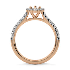 1/2 CT Round Diamond Semi Mount Two tone Halo Engagement Ring