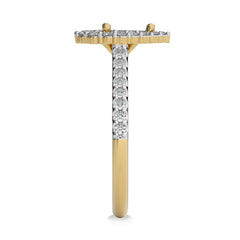 1/2 CT Round Diamond Semi Mount Two tone Halo Engagement Ring