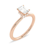 3/4 CT. Emerald cut Solitaire Double Hidden Halo Engagement Ring