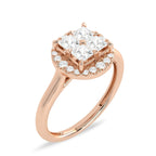 7/8 CT. Sovereign Shine Square Center with Four Asscher Cut Diamonds Surrounded by Round Lab created Diamonds Ring