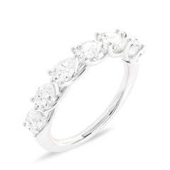 3/4 CT. Trellis style seven stones Pear Lab created Diamond Ring.