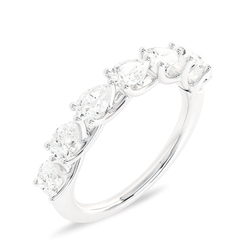 3/4 CT. Trellis style seven stones Pear Lab created Diamond Ring.