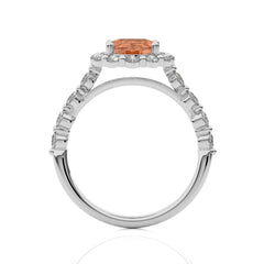 Ethereal Blossom Oval Morganite and Fancy shape  Natural Diamond Engagement Ring.