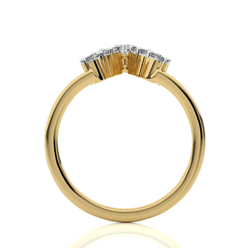 1/4 CT. V Shape Pear and Round Natural Diamond Wedding Band ring