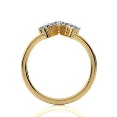 1/4 CT. V Shape Pear and Round Lab Created Diamond Wedding Band ring