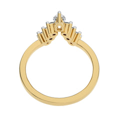 1/4 CT. V Shape Pear and Round Natural Diamond Wedding Band ring