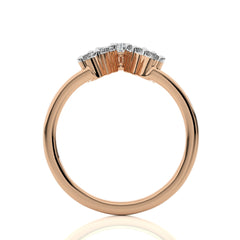1/4 CT. V Shape Pear and Round Natural Diamond Wedding Band ring