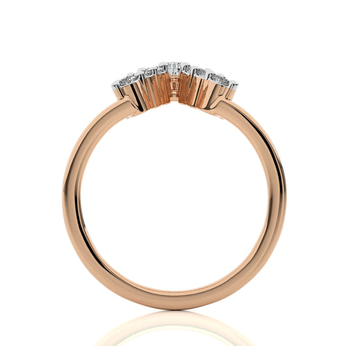 1/4 CT. V Shape Pear and Round Lab Created Diamond Wedding Band ring