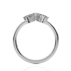 1/4 CT. V Shape Pear and Round Natural Diamond Wedding Band ring