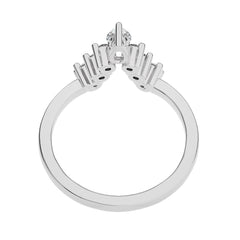 1/4 CT. V Shape Pear and Round Natural Diamond Wedding Band ring