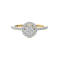 1/2 CT. Round Natural Diamond Halo Ring