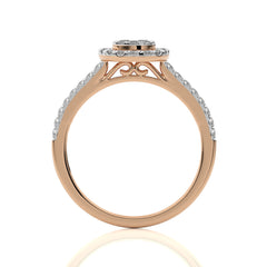 1/2 CT. Round Natural Diamond Halo Ring