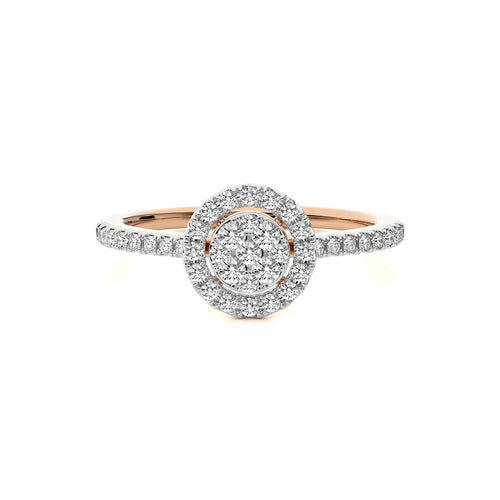 1/2 CT. Round Natural Diamond Halo Ring