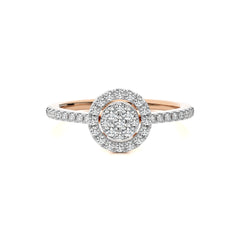 1/2 CT. Round Natural Diamond Halo Ring