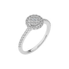 1/2 CT. Round Natural Diamond Halo Ring