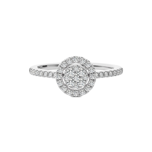 1/2 CT. Round Lab Created Halo Diamond Ring